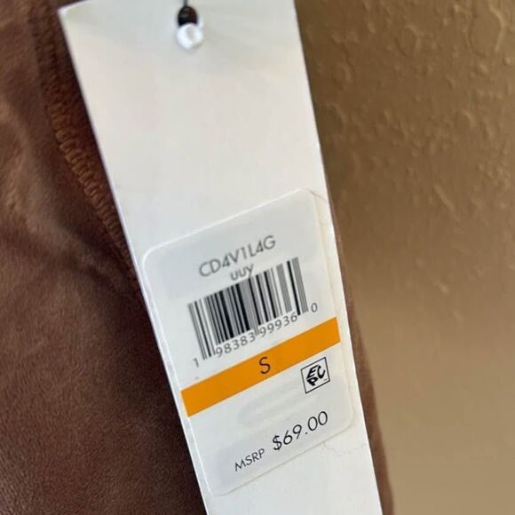 $69 CALVIN KLEIN VELOUR HOODED DRESS GOLD STUDS PULLOVER WOMENS - Picture 4 of 5